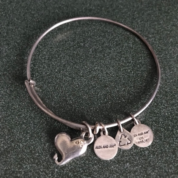 Alex and Ani Expandable Wire Bracelet Heart Charm - Picture 6 of 12
